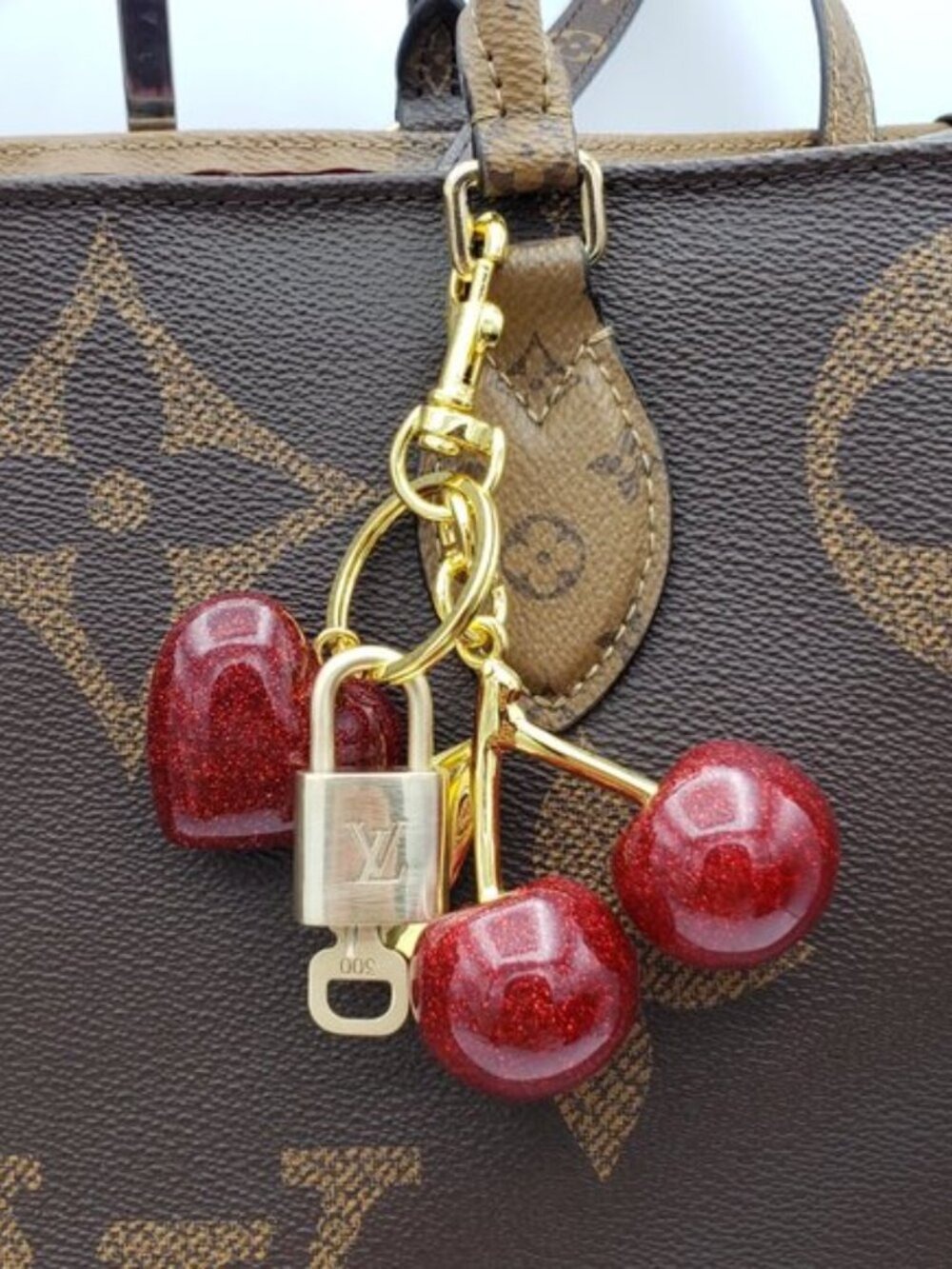Authentic LV Gold Padlock & Key Set ✨ Luxury Bag Charm w/ Keychain - Picture 9 of 10